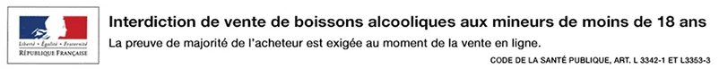 Vente d'alcool interdite aux mineurs.